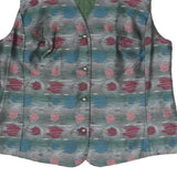 ILANY Womens Multicoloured Button Jacket L Polyester Blend Striped Pattern