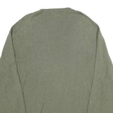 POLO RALPH LAUREN Mens Green Jumper Plain V-Neck Basic Knit XL Soft Cotton