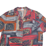 ACKERMAN Womens Red & Grey Printed Shirt Short Sleeve Collared M Stylish Top