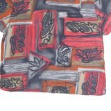 ACKERMAN Womens Red & Grey Printed Shirt Short Sleeve Collared M Stylish Top
