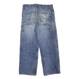 CARHARTT Mens Regular Fit Blue Denim Straight Leg W34 L26 Workwear Jeans