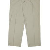 Mens Regular Fit Beige Cotton Blend Trousers W36 L30 Zip Closure Straight Leg