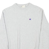 CHAMPION Mens Grey Crew Neck S Cotton Blend Sweatshirt Classic Logo