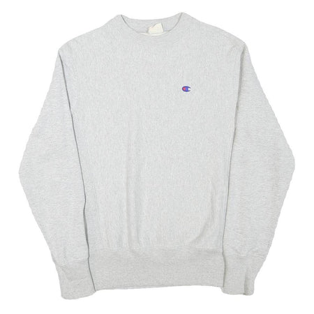 CHAMPION Mens Grey Crew Neck S Cotton Blend Sweatshirt Classic Logo