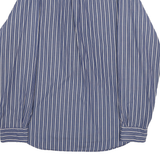 NAUTICA Mens Blue & White Striped Classic Fit L Cotton Shirt Button-Down Collar