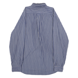 NAUTICA Mens Blue & White Striped Classic Fit L Cotton Shirt Button-Down Collar