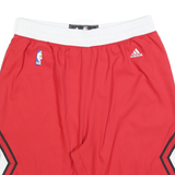 ADIDAS Mens Sports Shorts Red & White Chicago Bulls NBA L W32 Polyester