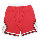ADIDAS Mens Sports Shorts Red & White Chicago Bulls NBA L W32 Polyester
