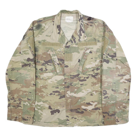 AMERICAN APPAREL Mens Green Camouflage Cotton Blend Jacket M Button Outdoor