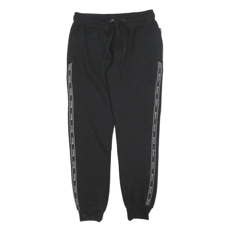 BENCH Womens Joggers Black S W28 L29 Cotton Blend Regular Fit Tapered Leg Logo