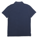 TOMMY JEANS Mens Blue Polo Shirt L Cotton Short Sleeve Embroidered Logo