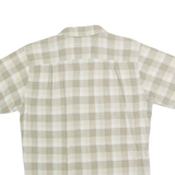 PATAGONIA Mens Beige & Cream Check Shirt S Casual Cotton Short Sleeve Summer