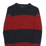 NAUTICA Mens Navy & Red Patterned Jumper Crew Neck Cotton S Classic Stripe