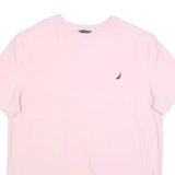 NAUTICA Mens Pink Crew Neck T-Shirt 2XL Short Sleeve Cotton Blend Casual Summer