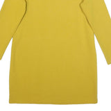 BODEN Womens Yellow Cotton Blend Day Dress Jersey Long Sleeve UK 10 Lace Yoke