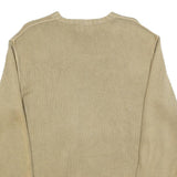POLO RALPH LAUREN Mens Beige Plain Cotton Basic Knit Crew Neck Jumper S Classic