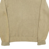 POLO RALPH LAUREN Mens Beige Plain Cotton Basic Knit Crew Neck Jumper S Classic