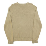 POLO RALPH LAUREN Mens Beige Plain Cotton Basic Knit Crew Neck Jumper S Classic