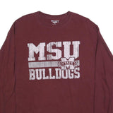 CHAMPION Mens Maroon MSU Bulldogs Graphic Long Sleeve Crew Neck T-Shirt L