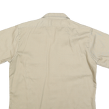 DICKIES Mens Beige Workwear Shirt L Cotton Blend Utility Button Pocket