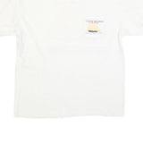 HANES Mens White Data Search Graphic T-Shirt L Short Sleeve Crew Neck Printed