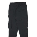 BRAVESOUL Mens Polyester Blend Black Relaxed Cargo Trousers W28 L28 Drawstring