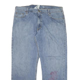 CARHARTT Mens Loose Blue Denim Light W40 L32 Zip Cotton Blend Jeans