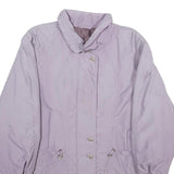 FULWILINE Womens Lavender Purple Jacket L Woven Zip Closure Classic Fit Casual