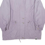 FULWILINE Womens Lavender Purple Jacket L Woven Zip Closure Classic Fit Casual
