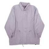 FULWILINE Womens Lavender Purple Jacket L Woven Zip Closure Classic Fit Casual