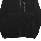 CALVIN KLEIN Mens Black Zip Jacket 2XL Cotton Plain Ribbed Collar Chest Pocket