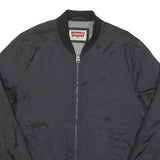 LEVI'S Mens Black Bomber Jacket S Polyester Blend Plain Zip Casual Lightweight