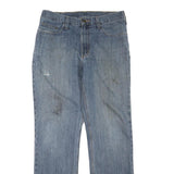 CARHARTT Mens Regular Blue Denim Straight Leg W34 L34 Cotton Blend Zip Jeans