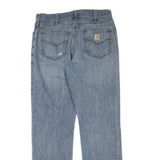 CARHARTT Mens Regular Blue Denim Straight Leg W34 L34 Cotton Blend Zip Jeans