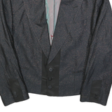COPY RIGHT Mens Black Jacket L Polyester Blend Button Classic Plain Formal