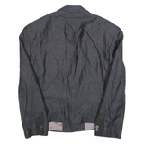 COPY RIGHT Mens Black Jacket L Polyester Blend Button Classic Plain Formal