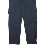H&M Mens Cotton Blend Navy Relaxed Cargo Trousers W29 L29 Drawstring Casual