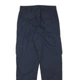 H&M Mens Cotton Blend Navy Relaxed Cargo Trousers W29 L29 Drawstring Casual