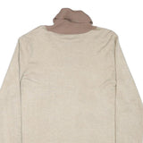 CALVIN KLEIN JEANS Womens Beige & Brown Colourblock Plain Roll Neck Jumper L