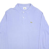 LACOSTE Mens Blue Long Sleeve Cotton Polo Shirt L Classic Fit Casual