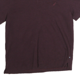 NAUTICA Mens Maroon Slim Fit Short Sleeve Plain S Cotton Polo Shirt Casual