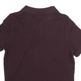 NAUTICA Mens Maroon Slim Fit Short Sleeve Plain S Cotton Polo Shirt Casual
