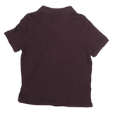 NAUTICA Mens Maroon Slim Fit Short Sleeve Plain S Cotton Polo Shirt Casual