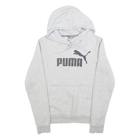PUMA Womens Grey Hoodie UK 8 Cotton Blend Casual Pullover Sweatshirt