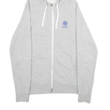REEBOK Mens Grey Full Zip Hoodie S Cotton Casual Tracksuit Top