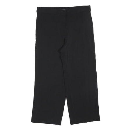 MASSIMO DUTTI Womens Black Polyester Blend Relaxed Straight Trousers W36 L28