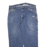 DICKIES Mens Jeans Blue Regular Straight Denim Medium W38 L30 Workwear Zip