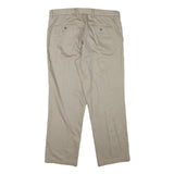 DOCKERS Mens Regular Beige Cotton Blend Trousers W36 L29 Classic Zip Closure