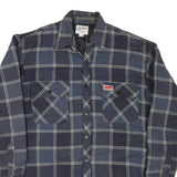 BUCKEYE Mens Blue Check Shirt M Cotton Blend Casual Workwear Button Pocket