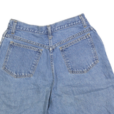 Womens Blue Denim Casual Shorts Plain Cotton Blend Relaxed Fit S W26 Pocketed